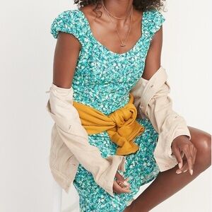 NWT Old Navy Teal Floral Mini Dress